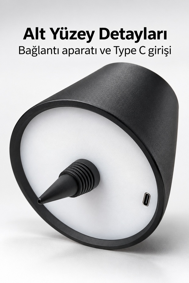 Conical-Top Bottle Lamp with Removable Connector -