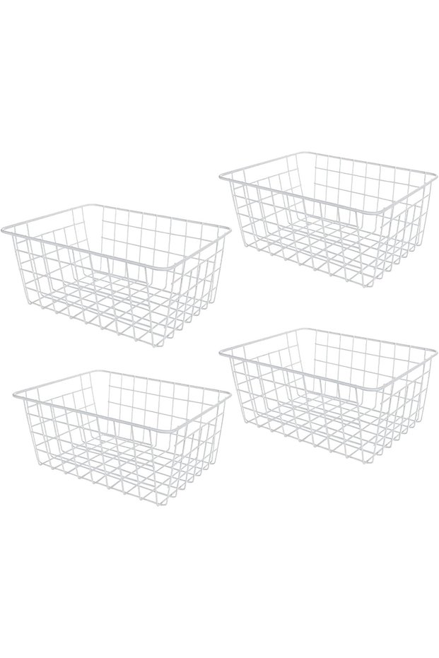 4 Pack Chest Freezer Organizer Bin Deep Freezer Basket Organizers Stackable Wire Storage Baskets Bin