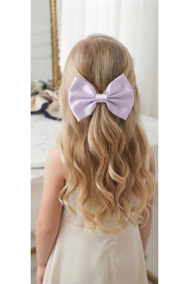 Satin Bow Hair Clip Set of 2 for Girls – Tiara Hair Clips (Hair Clips)