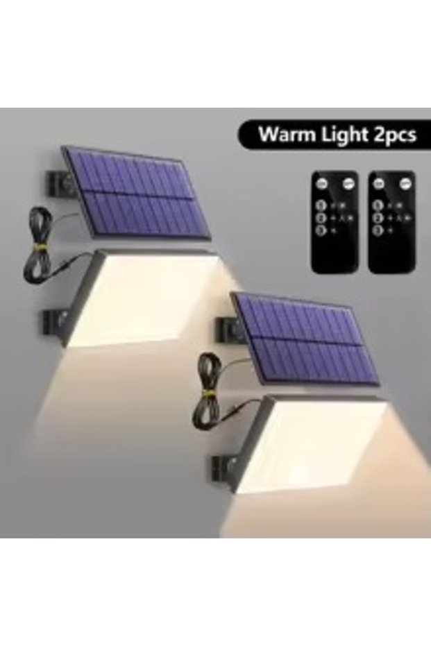 400LED، إضاءة دافئة، قطعتان، مصباح أمان يعمل بالطاقة الشمسية مع مستشعر حركة، 3 أوضاع، مقاوم للماء، للاستخدام الخارجي.