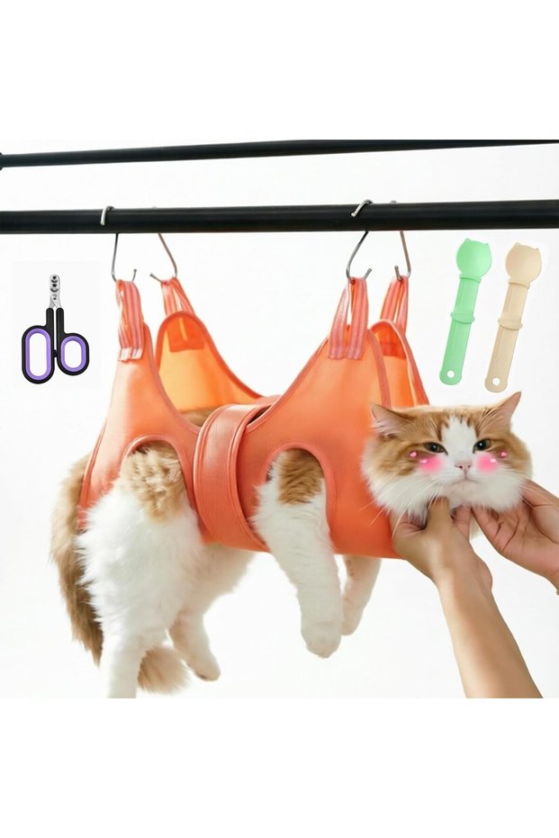 Cat Grooming Hammock for 11-15 lbs Pets