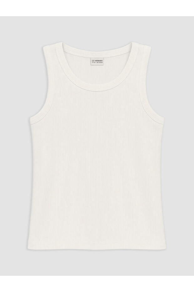 Alita City Lcw Kids White Plain Narrow & Slim Sleeveless Girls' Undershirt with a Difference