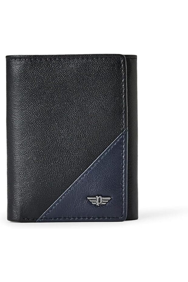 Groix Men's Leather Tri-Fold Wallet - Black