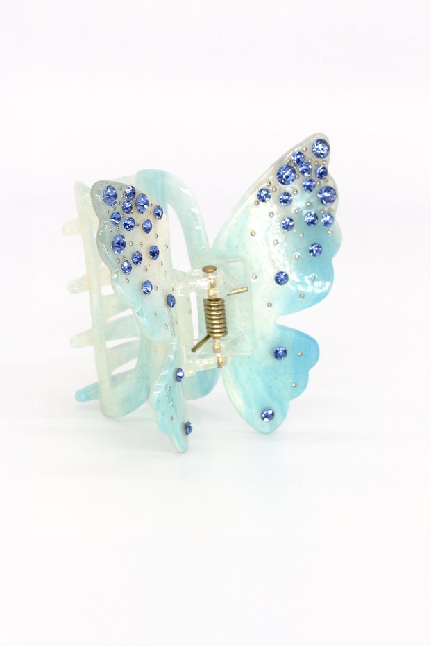 Butterfly Buckled Clip with Zircon Stones