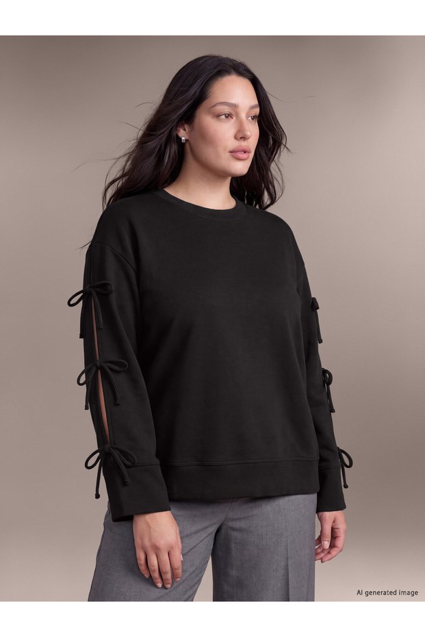 TWO MT SHOP QUALITY LCW Curve Black Plus-Size Women's Sweatshirt