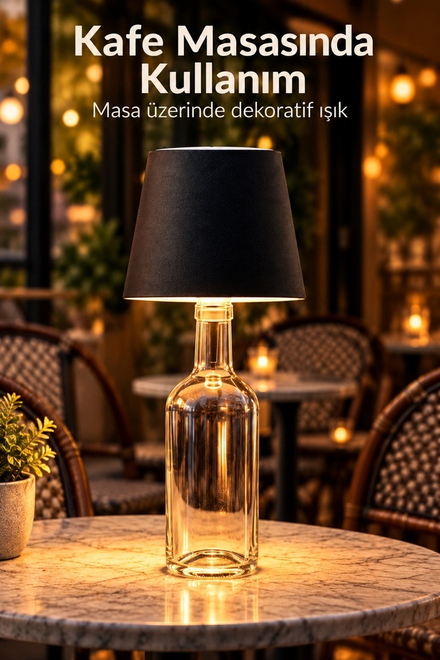 Decorative Conical Bottle Lamp with Type C Socket -