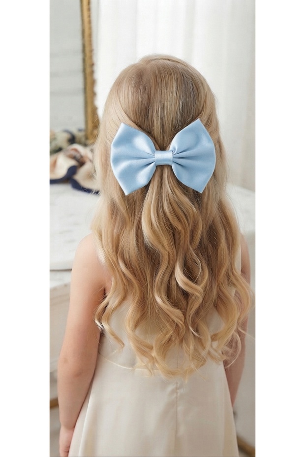 Satin Bow Hair Clip Set of 2 for Girls – Tiara Hair Clips (Hair Clips)
