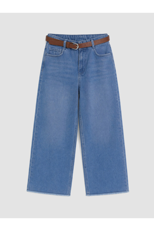 High-Quality Pieces from Çelebi Store: Wide-Leg Belted Girls' Jeans