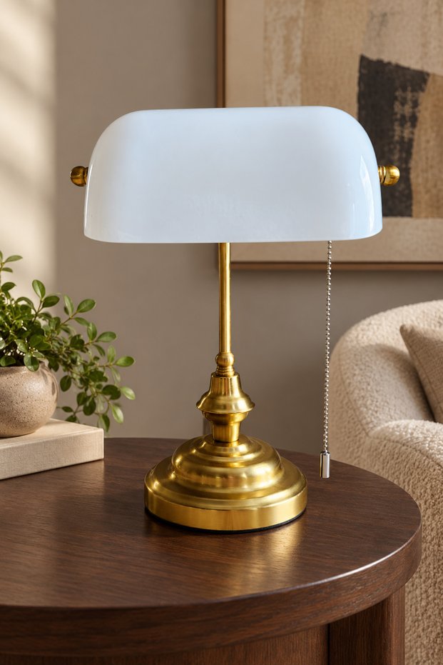 Banker Original Distressed-Finish Living Room Modern Design Table Lamp