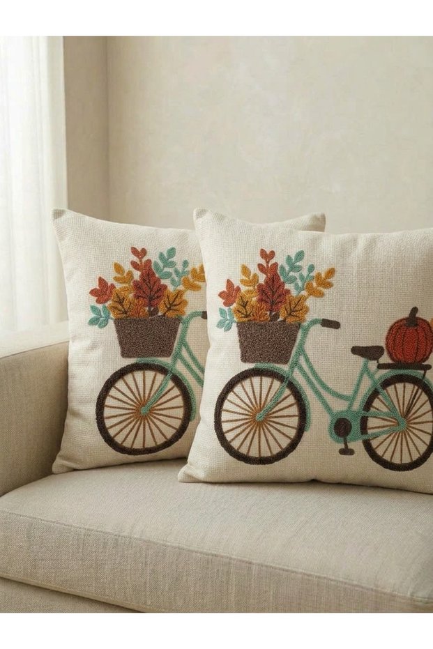 Set of 2 Decorative Cushion Pillowcases with Textured Design, 43x43 cm – Stylish Living Room Pillowcase Set