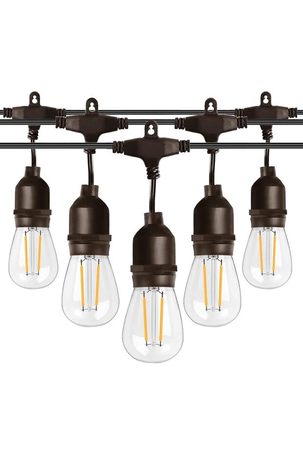 49FT Outdoor String Lights Mains Powered with 15+1 2W S14 Bulb