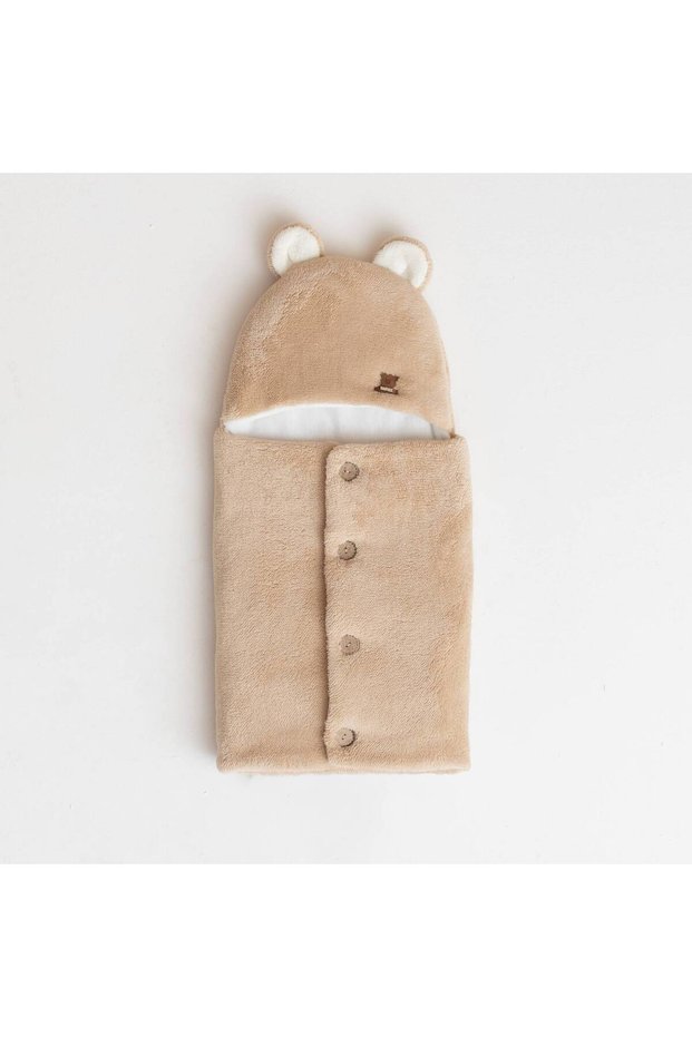 VELSOFT BEAR-PRINT BABY SWADDLE