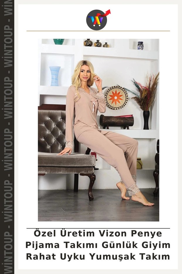 Custom-Made Taupe Color Jersey Pajama Set—Casual, Comfortable, and Soft Set