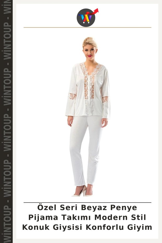 Special Edition White Jersey Pajama Set: Modern Style, Comfortable Wear