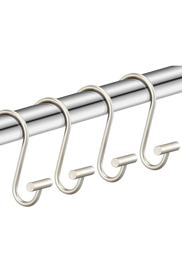 Shower Curtain Hooks, Iron, 12 Pack