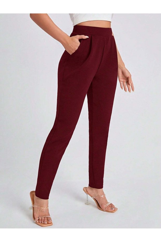Trousers, cherry red