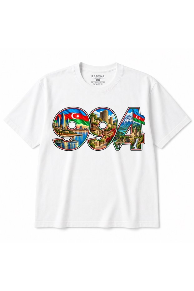 Azerbaijan Heritage 994 – T-Shirt Featuring the Azerbaijani Flag, Baku, and Historical Symbols