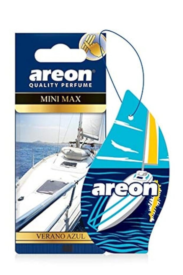 Mini Max Car Air Freshener, Verano Azul - Compact Fresh Fragrance for Car, Home and Office