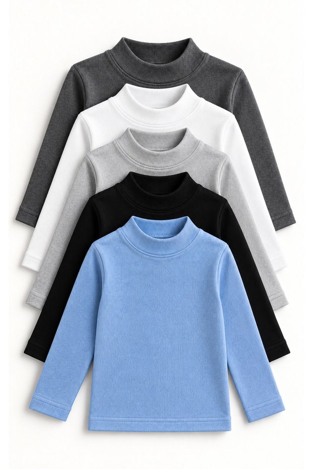 Girl's 3-16 Years Old 5-Piece Thin Camisole Knitwear Sweater Set β Comfortable and Stylish Basic Model 5 Pieces