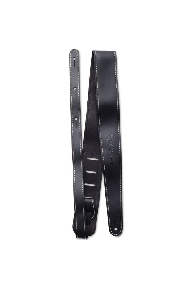 Martin18A0046 Black Slim Leather Guitar Strap