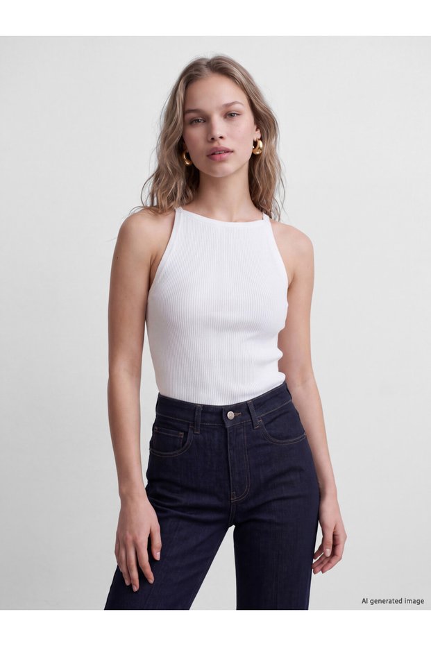 Quality Pieces from Çelebi Store Square Roba Collar Women's Ribbed Knitwear Undershirt