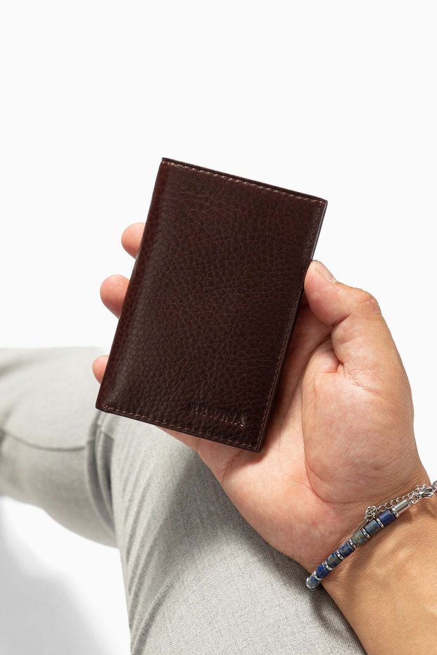 Kordan 9044 Genuine Leather Men's Wallet with Magnet, 10 Card Slots, and ID Holder