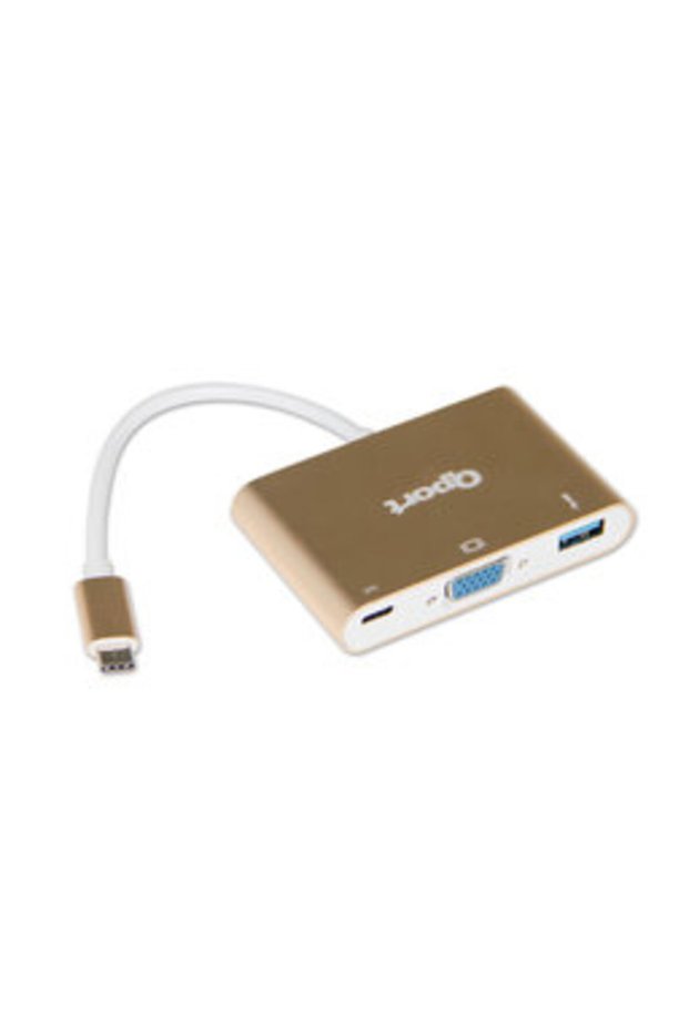 (Q-TV03) Type-C to VGA/USB 3.0/Type-C (F) Adapter
