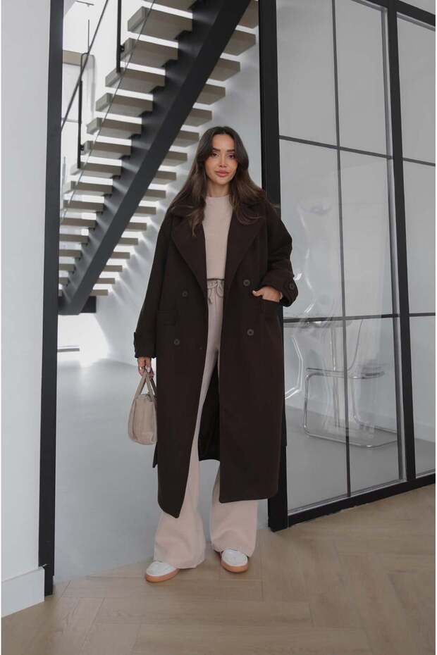 Bitter Coffee Tokyo belted cashmere melton coat