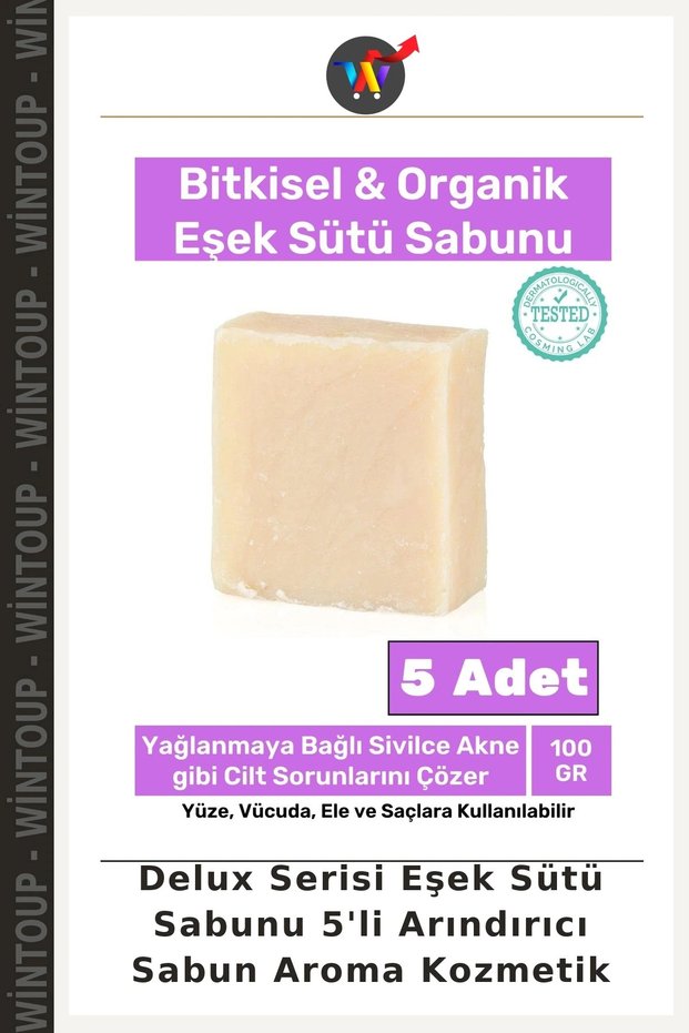 Deluxe Series Donkey Milk Soap, 5-Pack, Purifying Soap, Aroma Cosmetics