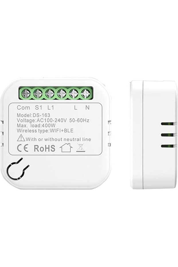 [New Upgraded] Smart WiFi Switch, Mini Wireless Socket, No Neutral Wire Required, DIY Smart Device C