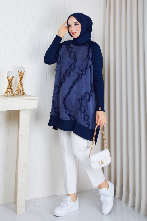 Women's Silk-Cupra Fringed Mercerized Knit Tunic