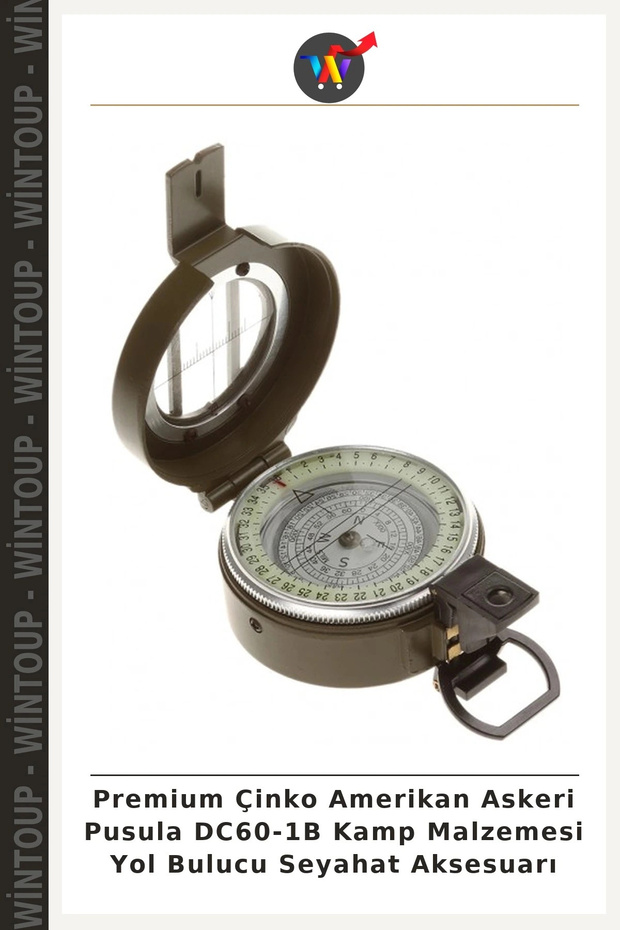 Premium Zinc American Military Compass DC60-1B Camping Gear, Navigation Tool, Travel Accessory