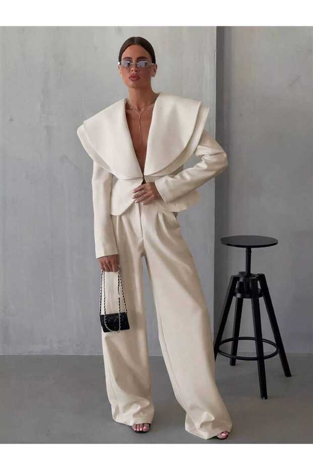 Women's Lea Double-Layer Collared Jacket and Pants Set