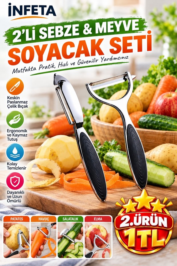 2-Piece Vegetable and Fruit Peeler Set, Y-Shaped and Straight Peelers, Potato, Carrot, and Cucumber Peeling Tool