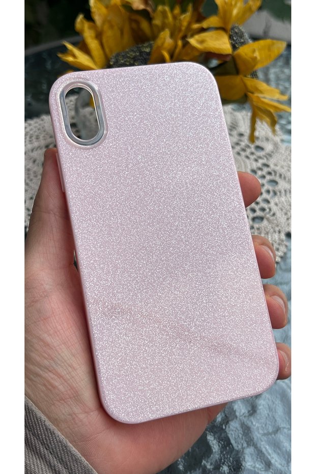 Compatible with iPhone X / XS - Glittery Silicone Protective Case with SIM Card Slot and Stylish Design