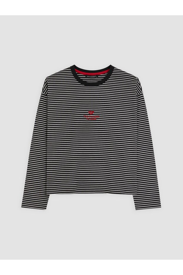 LCW Modest Black Striped Standard & Regular Women's Tunic, Featuring the ALITA CITY Touch