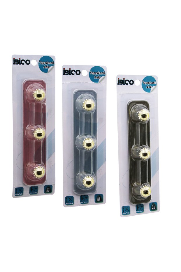 3-arm gold adhesive hanger with dotted ball ends, pack of 12.