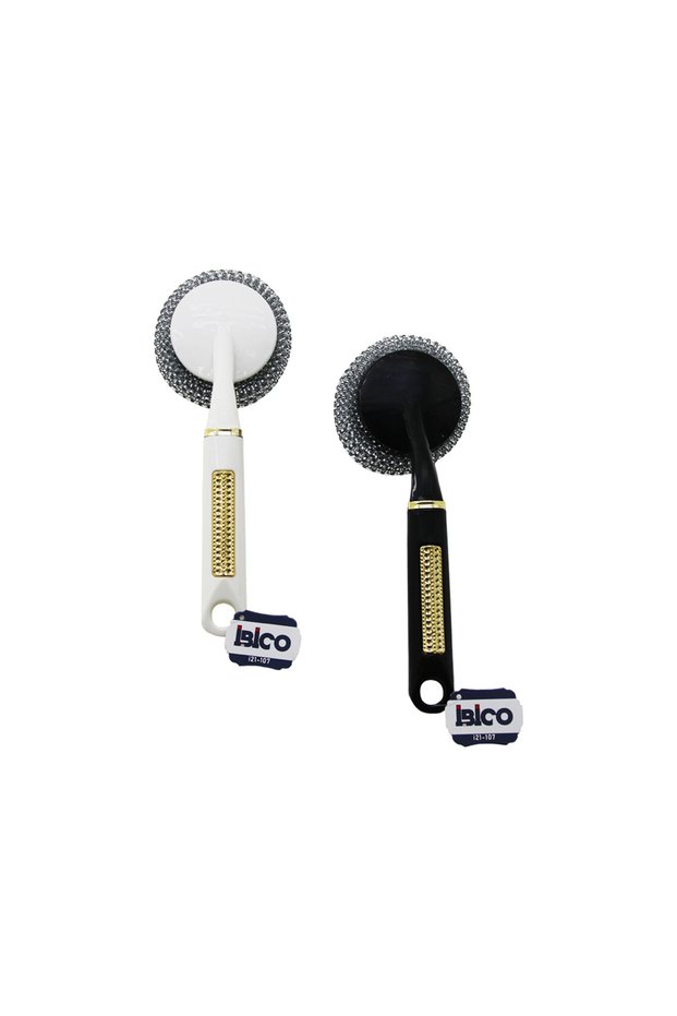 Dishwashing wire with handle, black and white, with plastic handle, pack of 50.