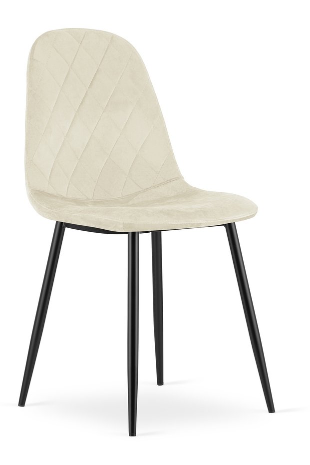 Scaun de dining din catifea ASTI, bej