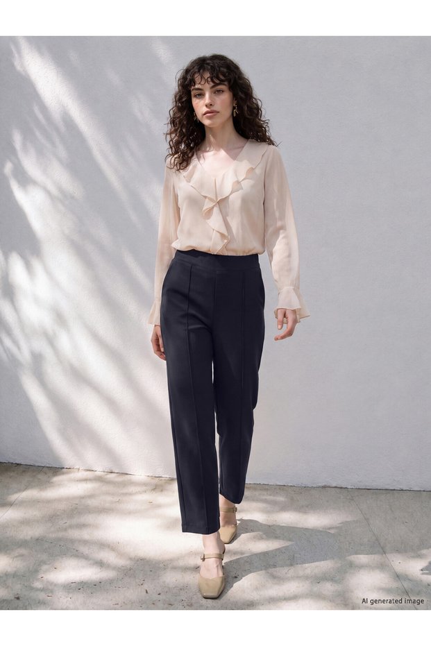 LCW Petite Navy Blue Straight & Slim Narrow Leg Women's Pants—The ALITA CITY Difference