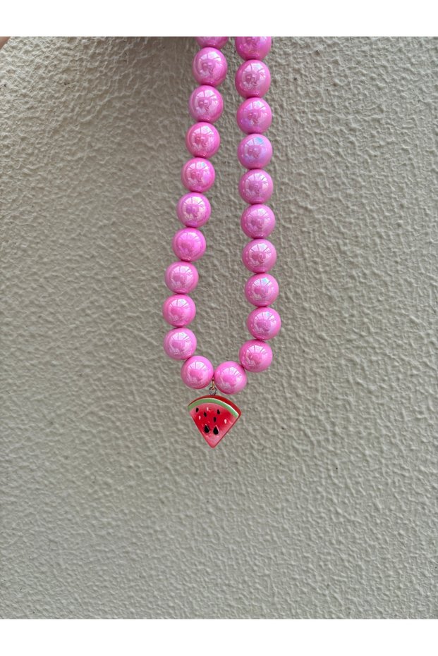 B Fashion Jewelry Women Watermelon Lemon Pendant Necklace Y2K Exaggerated Big Beads Necklace Accesso