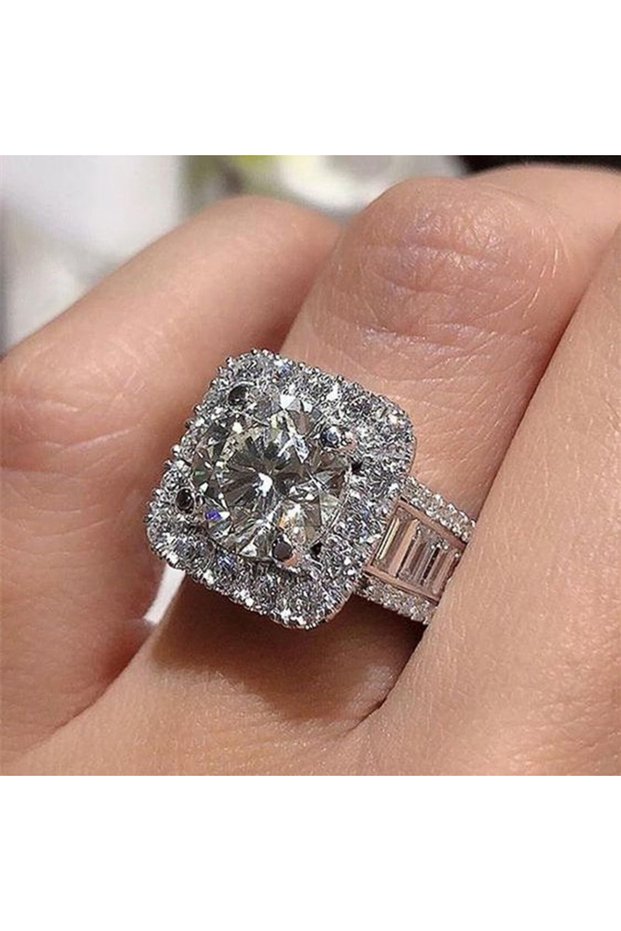 10 F874 Huitan Newly-designed Engagement Rings for Women High-quality Cubic Zirconia Gorgeous Propos