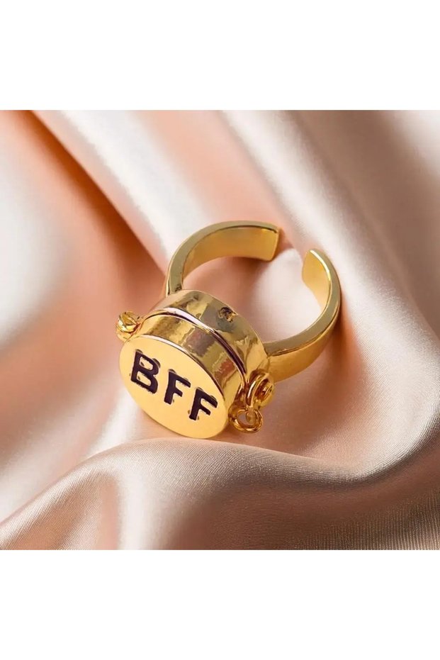 resizable R05575-01 Anime BFF Best Friend Forever Ring Cute Cartoon Friendship Can Open Adjustable R