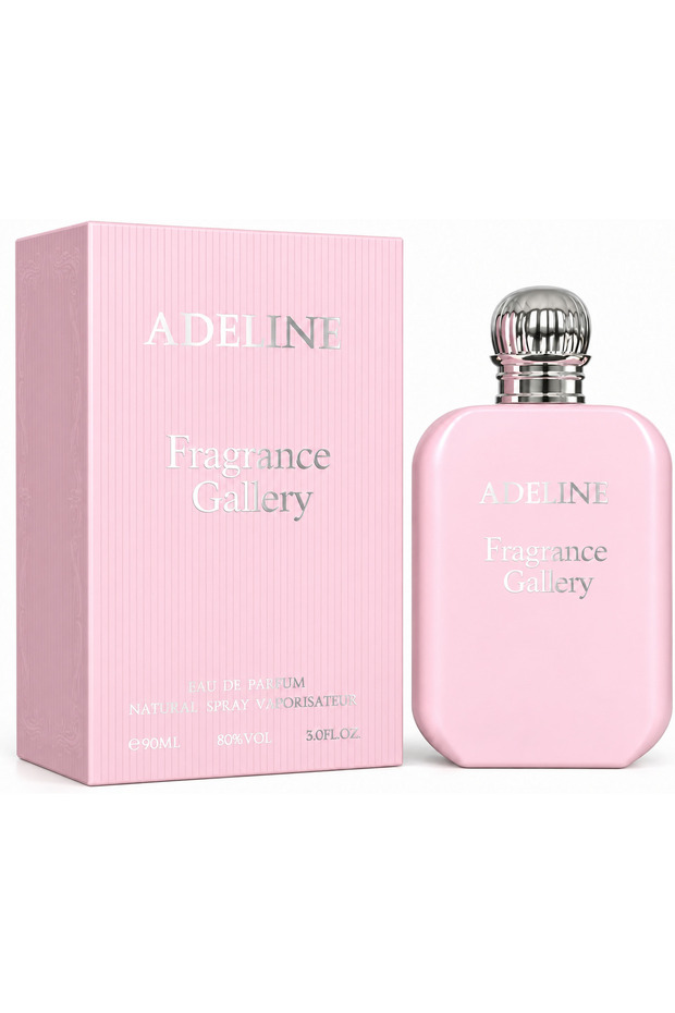 Adeline Eau de Parfum Natural Spray, 90 ml | Soft Pink Bottle, Silver-Tone Cap, Matching Presentation Box, For Women, 3.0 fl oz