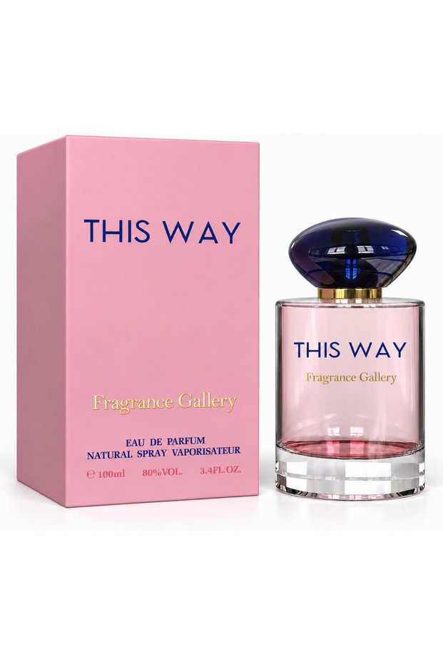 Scent Muse This Way Eau de Parfum Natural Spray, 100 ml | Pink Glass Bottle, Navy & Gold Accents, Spray Application, Matching Pink Box, Women's Fragrance