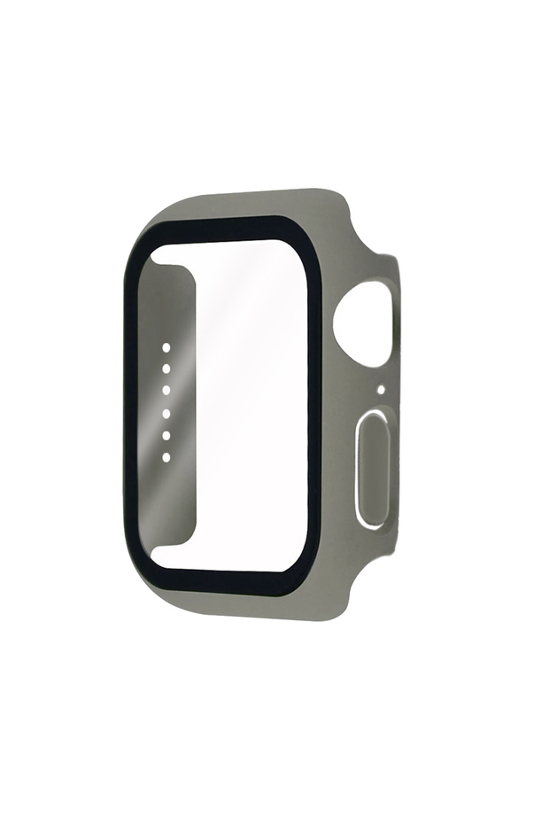 40mm Gray Tempered Glass+Cover for Apple Watch Series 42mm 46mm PC Bumper Screen Protector Case iWat