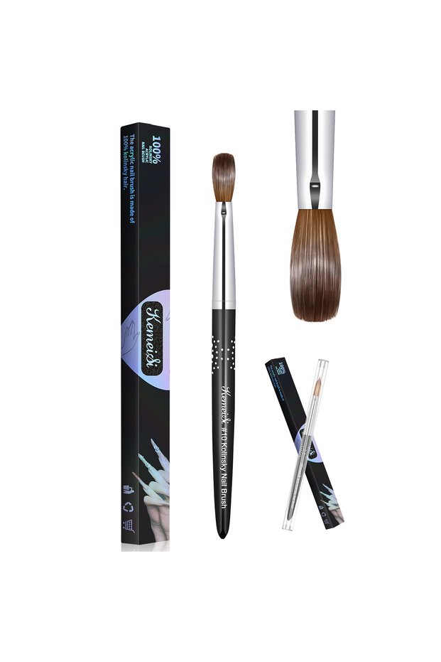 S022-10 Kolinsky Acrylic Nail Brush Kolinsky Hair Bristles Round Shaped Handle Acrylic Brush Nail Br