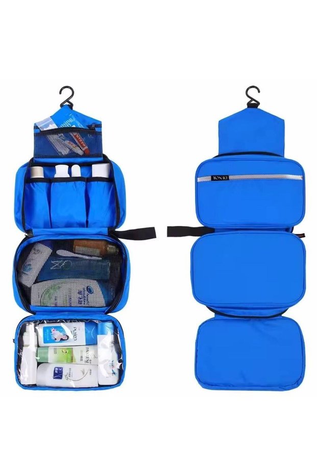 blue Hanging Men's Toiletry Bag Large Waterproof Cosmetic Bags Travel Organizer Lady Toiletries Make