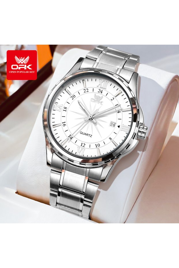 GD Silver White OPK 6003 Original Watches for Man 3Bar Waterproof Luminous Man Watch Elegant Fashion