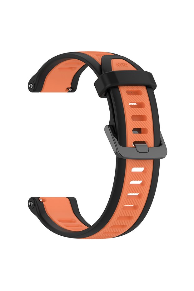 Black Orange 20mm Quick Release Silicone Strap for Garmin Forerunner 165 Music Band for Garmin Vivoa